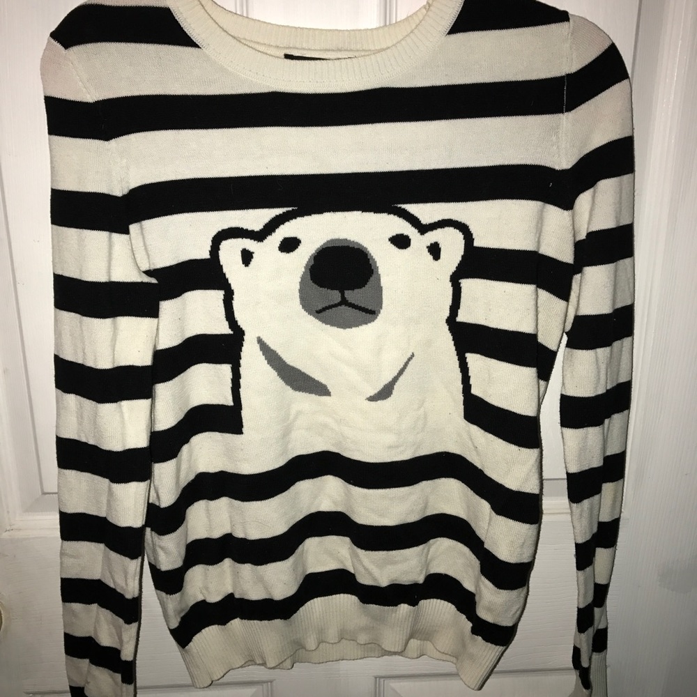 Polar bear striped sweatshirt